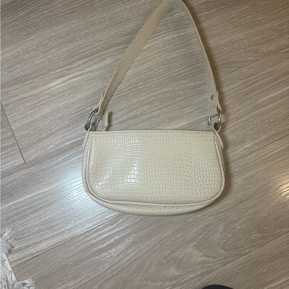 ASOS Cream Crocodile Shoulder Bag